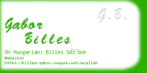 gabor billes business card